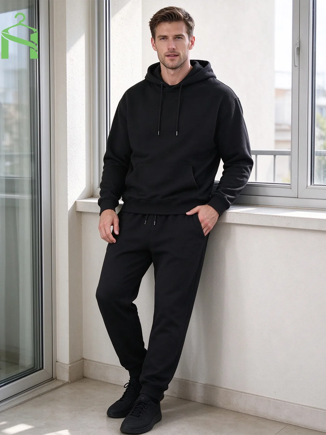 Black Hoodie Set (Studio Look)