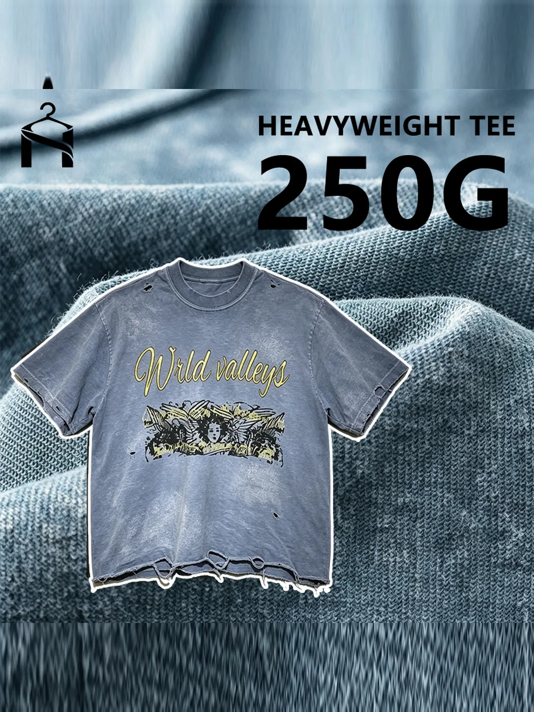 Washed Blue Graphic Tee