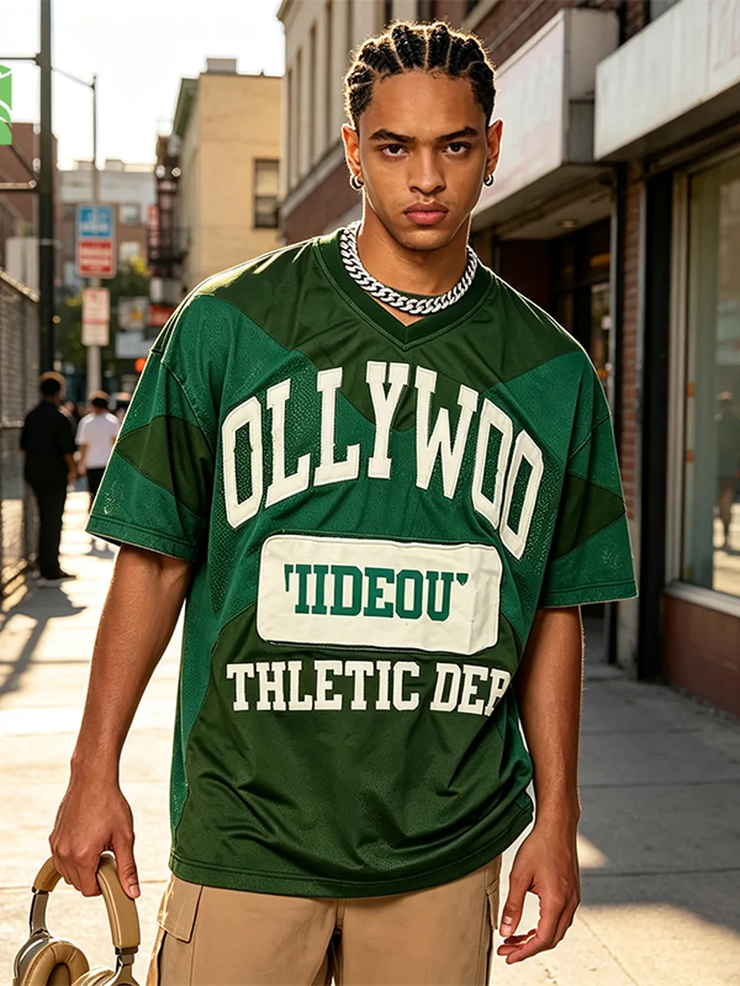 Oversized Printed Tee (Green)